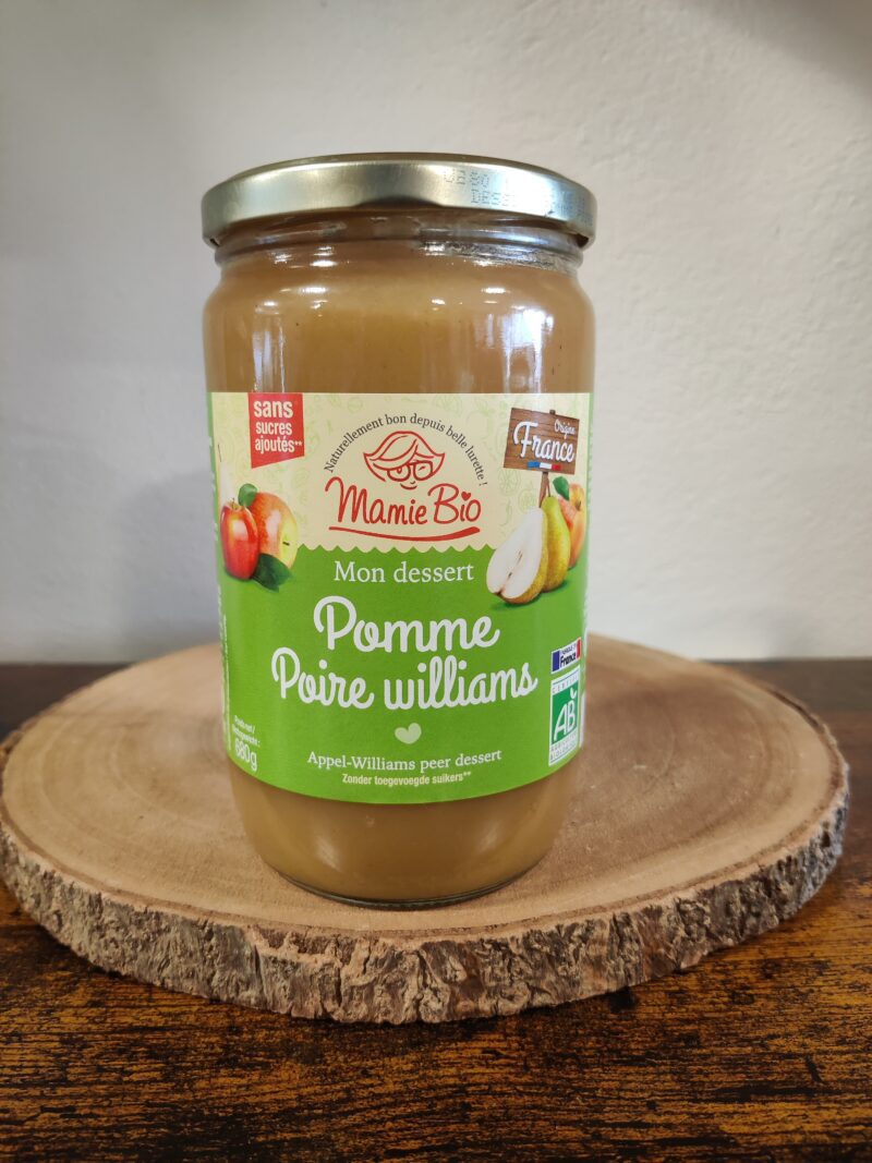 compote pomme poire bio sans sucre ajouté